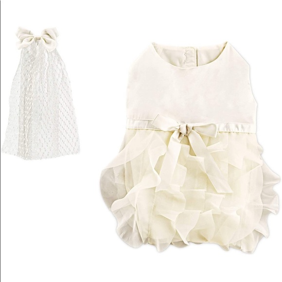 Sale! Wedding Dress & Veil Set for Small Dogs - Picture 2 of 4